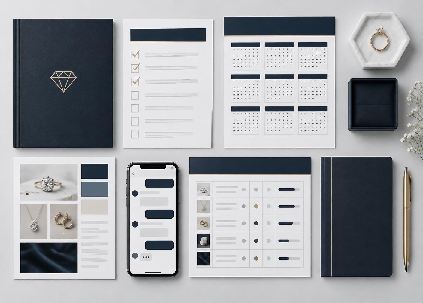 Kit de implementação com planejador, checklists e materiais digitais